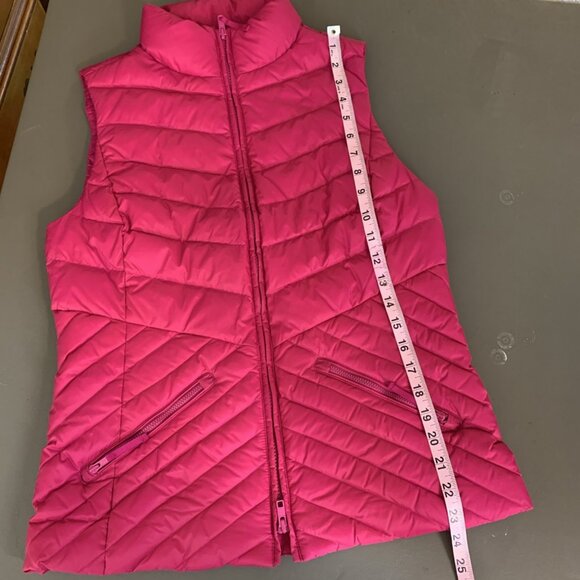 Talbots Womans S Vest Quilted Puffer Down Filled Pink Zip Front Pockets Classic - Picture 8 of 12